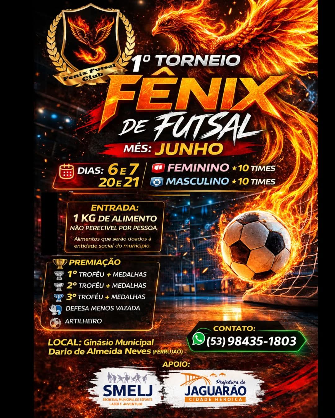1º Torneio Fênix de Futsal une esporte e solidariedade em Jaguarão